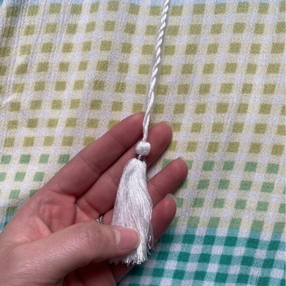 LC Lauren Conrad Checked Print Tank with Tassels - Picture 3 of 7